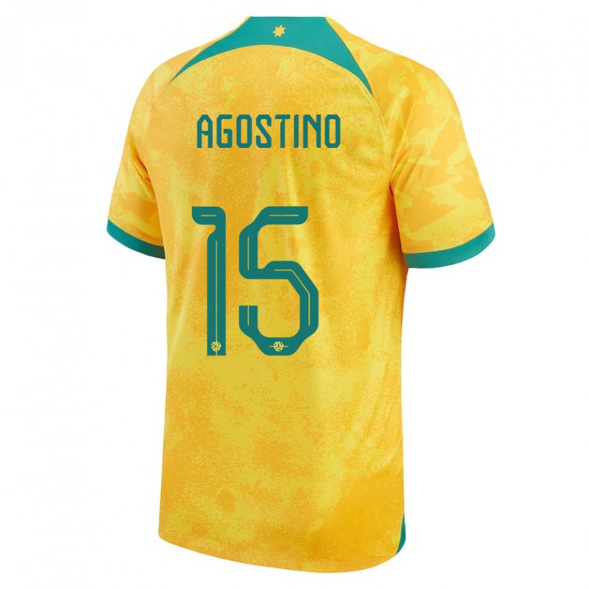 Børn Australiens Nick D'agostino #15 Gylden Hjemmebane Spillertrøjer 22-24 Trøje T-shirt