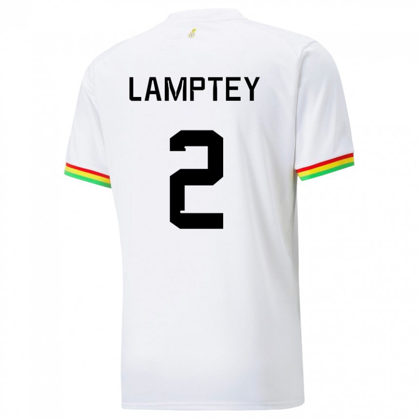 Børn Ghanas Tariq Lamptey #2 Hvid Hjemmebane Spillertrøjer 22-24 Trøje T-shirt