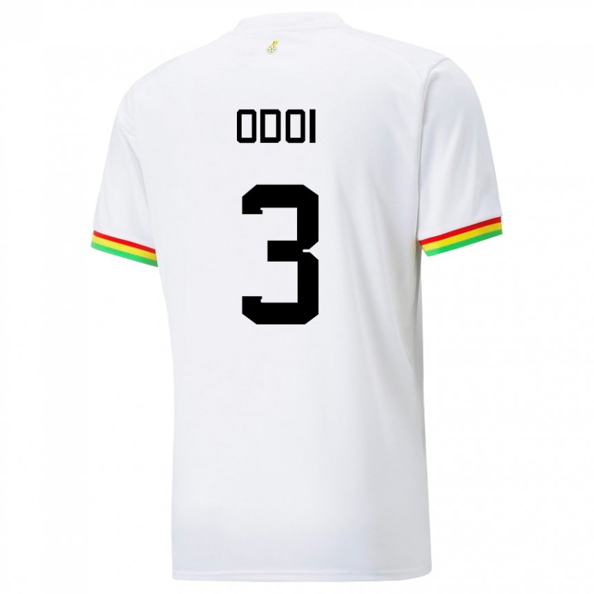 Børn Ghanas Denis Odoi #3 Hvid Hjemmebane Spillertrøjer 22-24 Trøje T-shirt