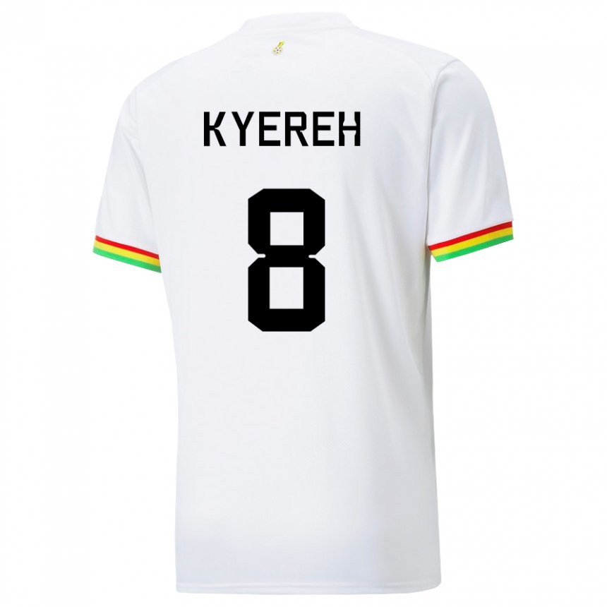 Børn Ghanas Daniel-kofi Kyereh #8 Hvid Hjemmebane Spillertrøjer 22-24 Trøje T-shirt