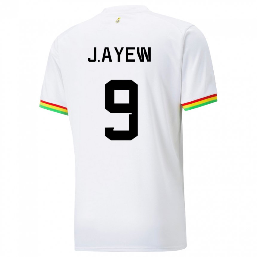 Børn Ghanas Jordan Ayew #9 Hvid Hjemmebane Spillertrøjer 22-24 Trøje T-shirt