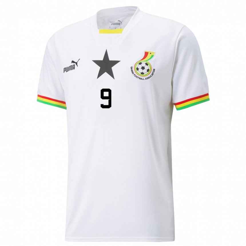 Børn Ghanas Jordan Ayew #9 Hvid Hjemmebane Spillertrøjer 22-24 Trøje T-shirt