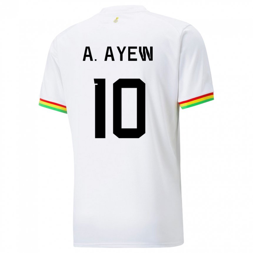 Børn Ghanas Andre Ayew #10 Hvid Hjemmebane Spillertrøjer 22-24 Trøje T-shirt