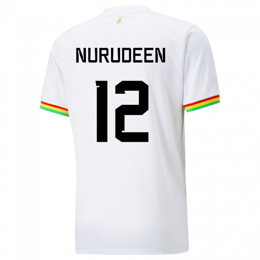 Børn Ghanas Abdul Nurudeen #12 Hvid Hjemmebane Spillertrøjer 22-24 Trøje T-shirt