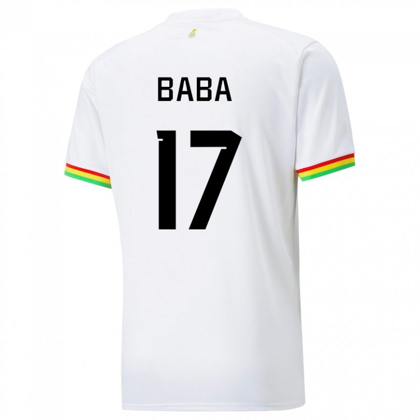 Børn Ghanas Abdul-rahman Baba #17 Hvid Hjemmebane Spillertrøjer 22-24 Trøje T-shirt