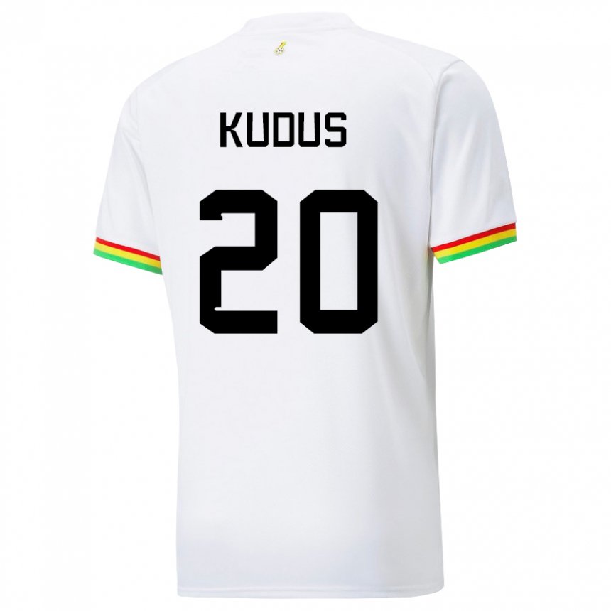 Børn Ghanas Mohammed Kudus #20 Hvid Hjemmebane Spillertrøjer 22-24 Trøje T-shirt