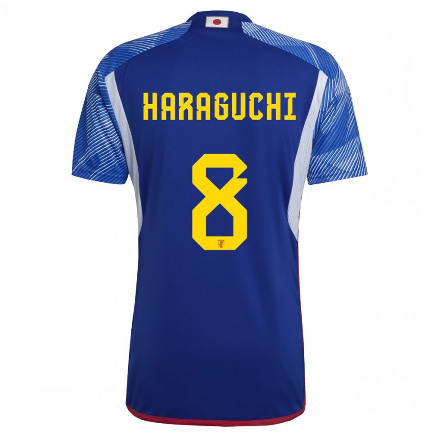 Børn Japans Genki Haraguchi #8 Kongeblå Hjemmebane Spillertrøjer 22-24 Trøje T-shirt