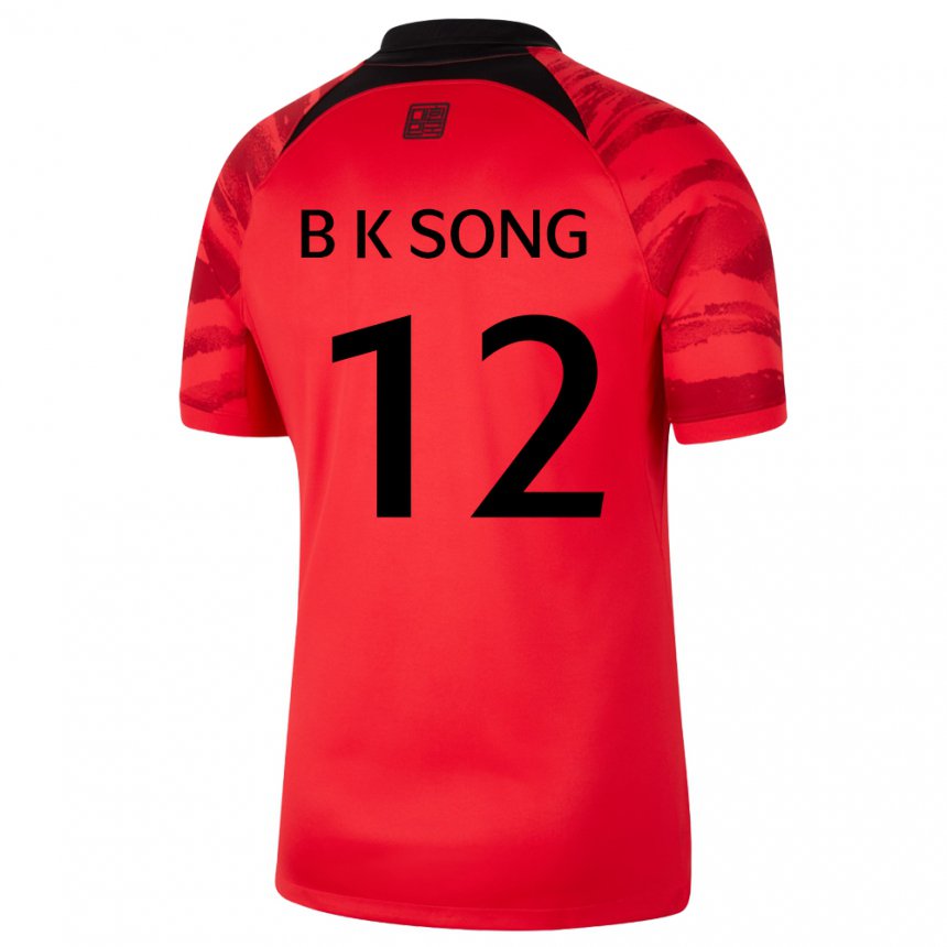 Børn Sydkoreas Bum-keun Song #12 Rød Sort Hjemmebane Spillertrøjer 22-24 Trøje T-shirt
