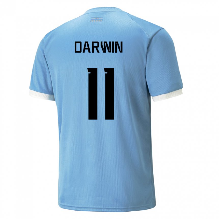 Børn Uruguays Darwin Nunez #11 Blå Hjemmebane Spillertrøjer 22-24 Trøje T-shirt