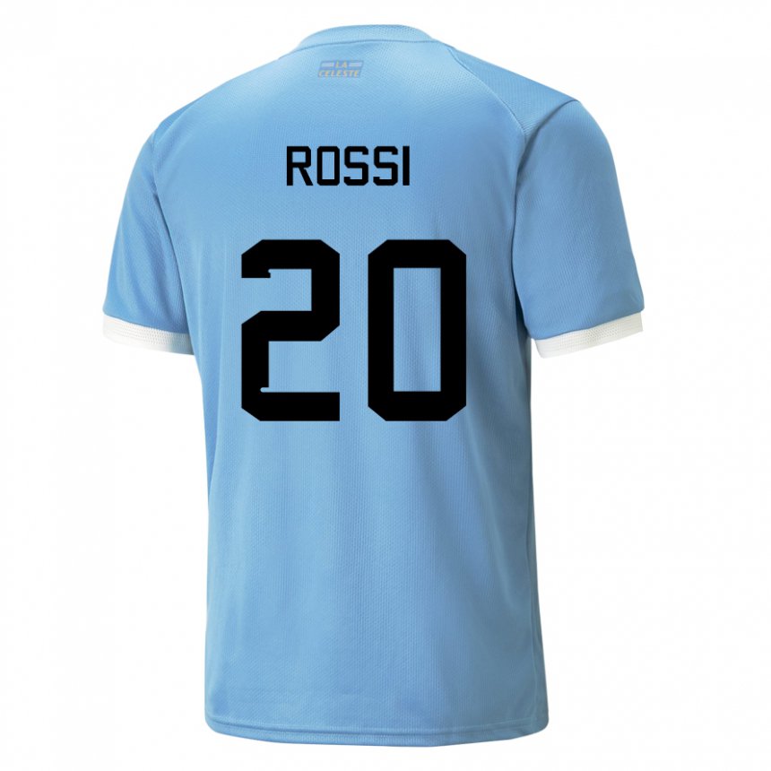 Børn Uruguays Diego Rossi #20 Blå Hjemmebane Spillertrøjer 22-24 Trøje T-shirt