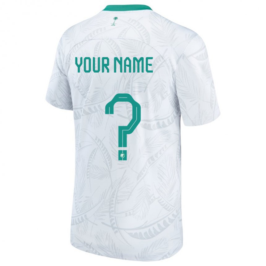 Børn Saudi-arabiens Dit Navn #0 Hvid Hjemmebane Spillertrøjer 22-24 Trøje T-shirt