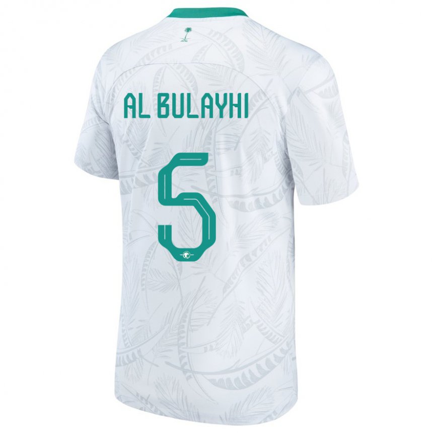 Børn Saudi-arabiens Ali Al Bulayhi #5 Hvid Hjemmebane Spillertrøjer 22-24 Trøje T-shirt