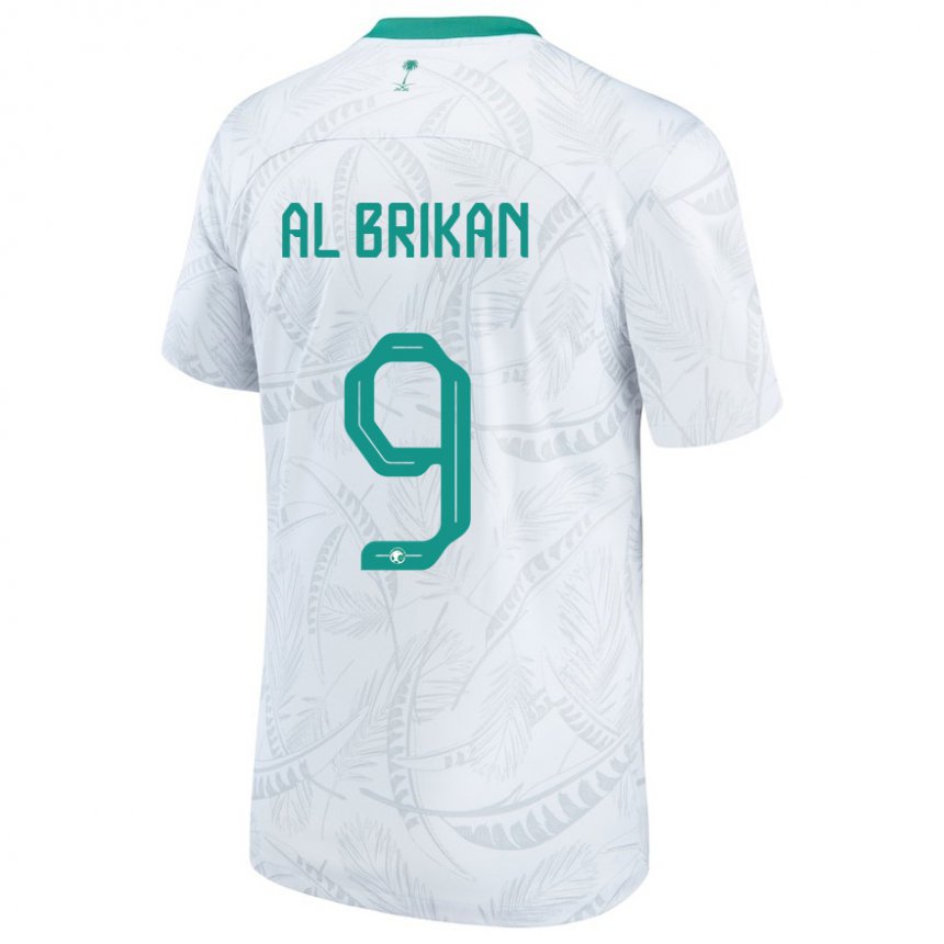 Børn Saudi-arabiens Feras Al Brikan #9 Hvid Hjemmebane Spillertrøjer 22-24 Trøje T-shirt