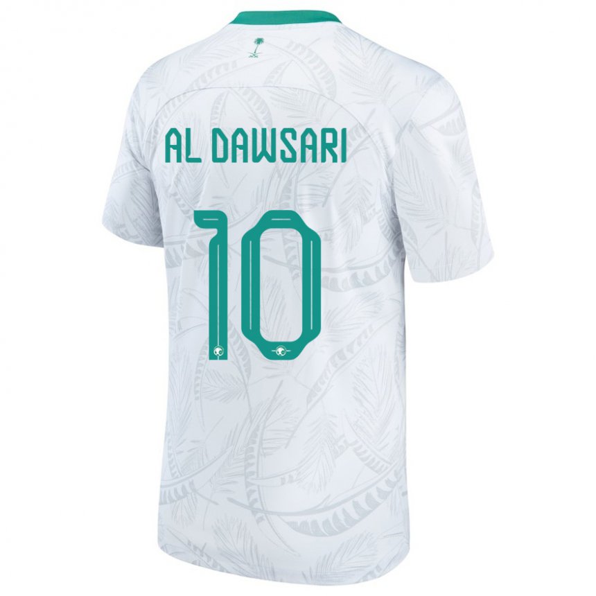 Børn Saudi-arabiens Salem Al Dawsari #10 Hvid Hjemmebane Spillertrøjer 22-24 Trøje T-shirt