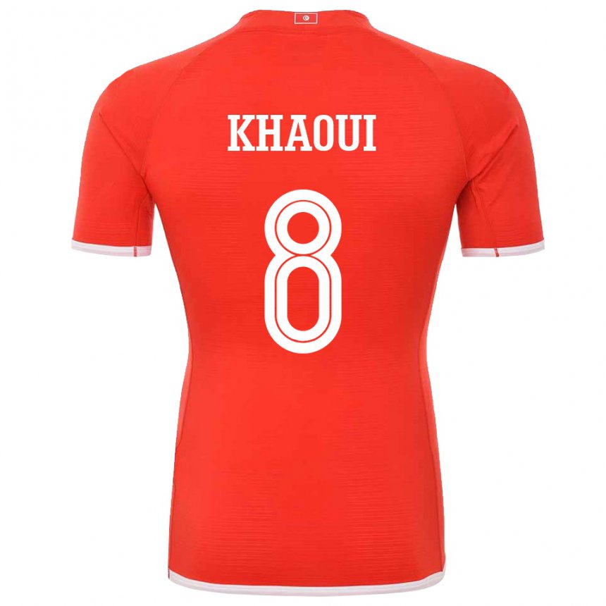 Børn Tunesiens Saif Eddine Khaoui #8 Rød Hjemmebane Spillertrøjer 22-24 Trøje T-shirt