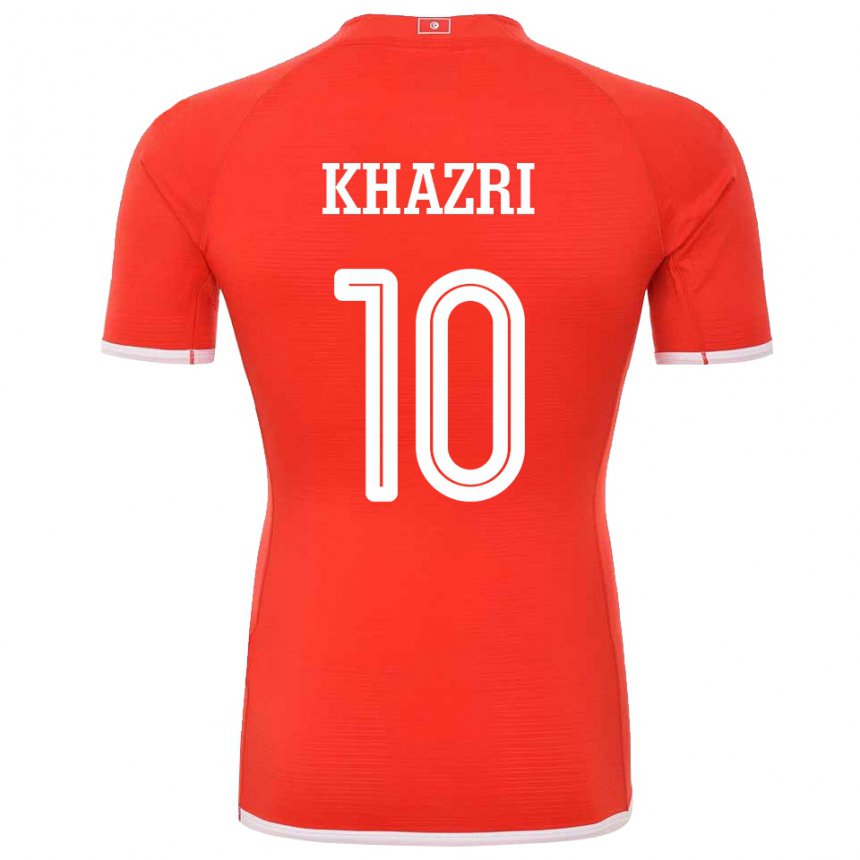 Børn Tunesiens Wahbi Khazri #10 Rød Hjemmebane Spillertrøjer 22-24 Trøje T-shirt