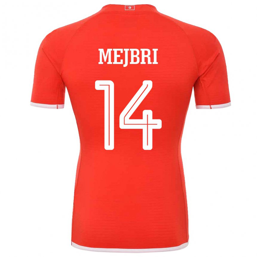 Børn Tunesiens Hannibal Mejbri #14 Rød Hjemmebane Spillertrøjer 22-24 Trøje T-shirt