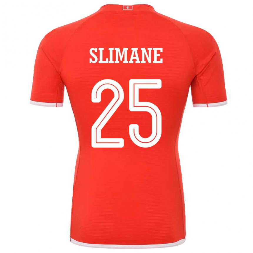 Børn Tunesiens Anis Ben Slimane #25 Rød Hjemmebane Spillertrøjer 22-24 Trøje T-shirt