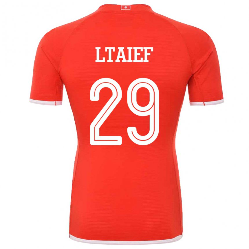 Børn Tunesiens Sayfallah Ltaief #29 Rød Hjemmebane Spillertrøjer 22-24 Trøje T-shirt