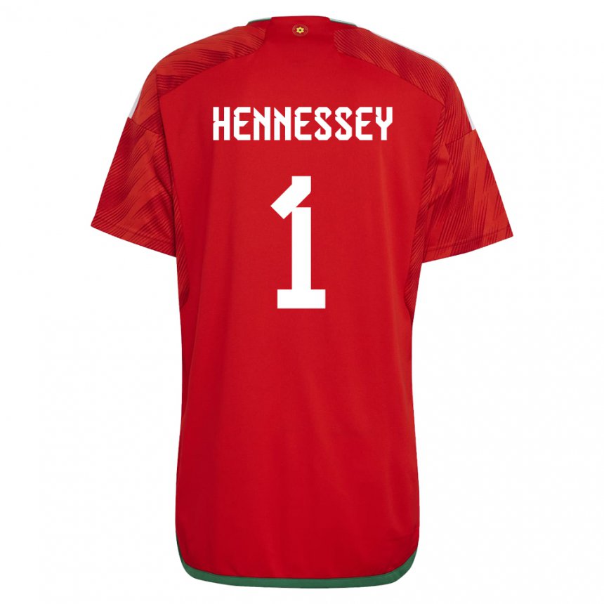 Børn Wales Wayne Hennessey #1 Rød Hjemmebane Spillertrøjer 22-24 Trøje T-shirt