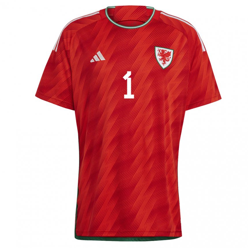 Børn Wales Wayne Hennessey #1 Rød Hjemmebane Spillertrøjer 22-24 Trøje T-shirt