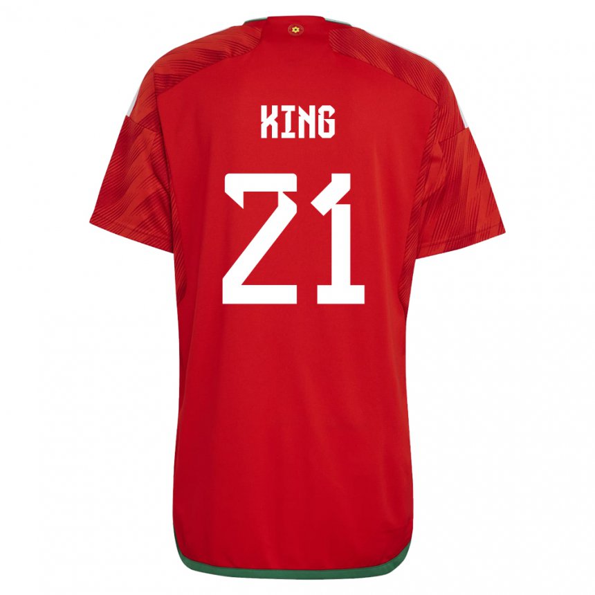 Børn Wales Tom King #21 Rød Hjemmebane Spillertrøjer 22-24 Trøje T-shirt