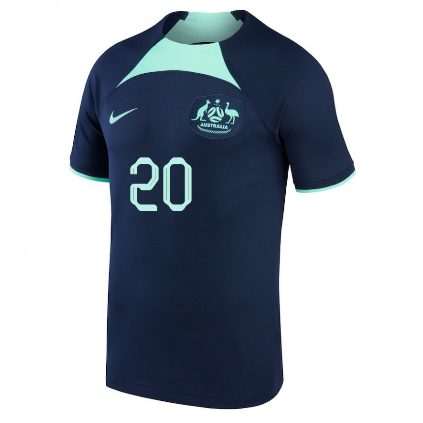 Børn Australiens Trent Sainsbury #20 Mørkeblå Udebane Spillertrøjer 22-24 Trøje T-shirt