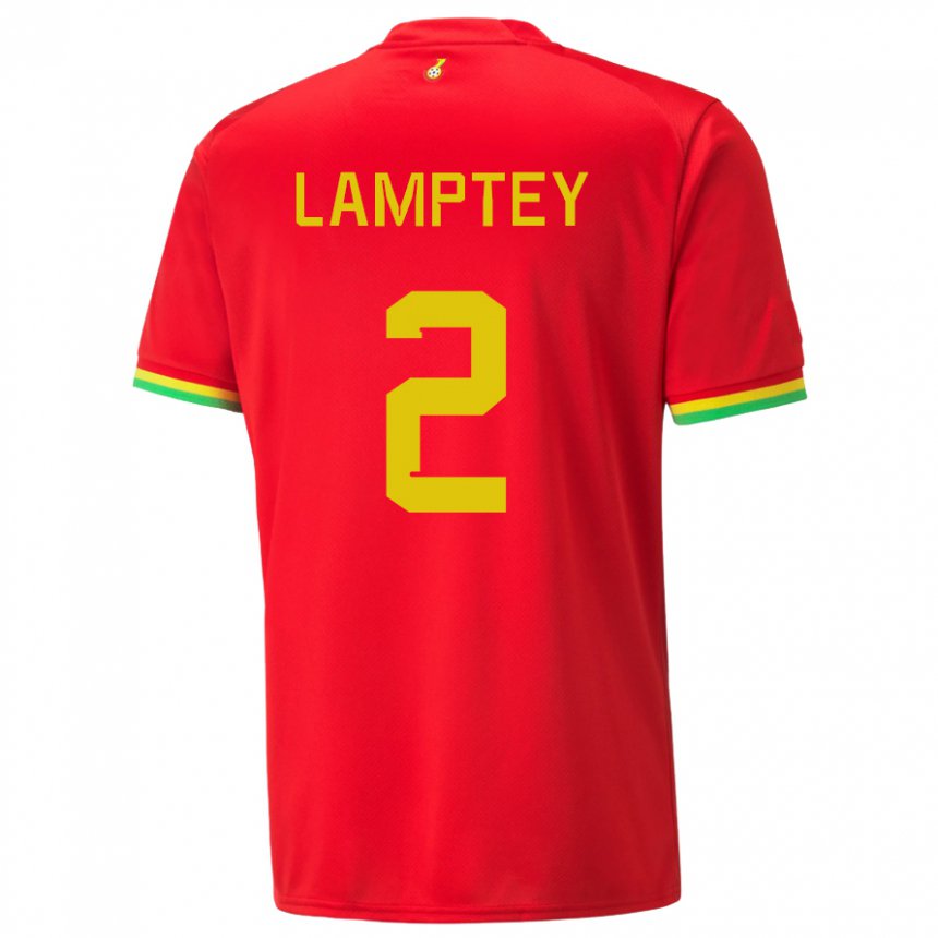 Børn Ghanas Tariq Lamptey #2 Rød Udebane Spillertrøjer 22-24 Trøje T-shirt