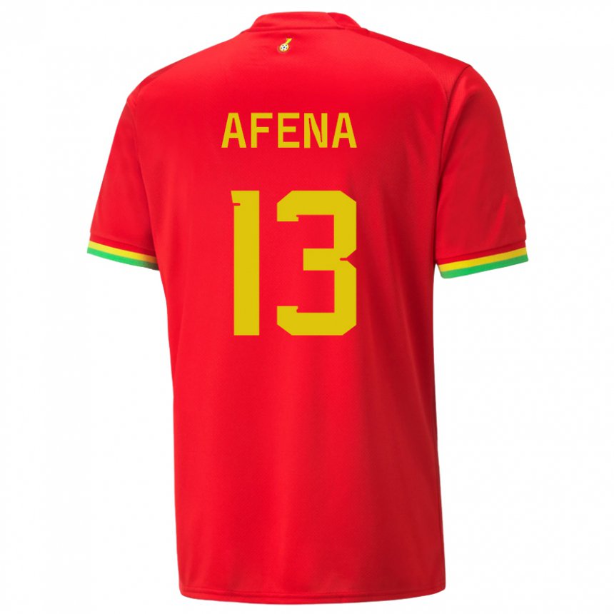 Børn Ghanas Felix Afena-gyan #13 Rød Udebane Spillertrøjer 22-24 Trøje T-shirt