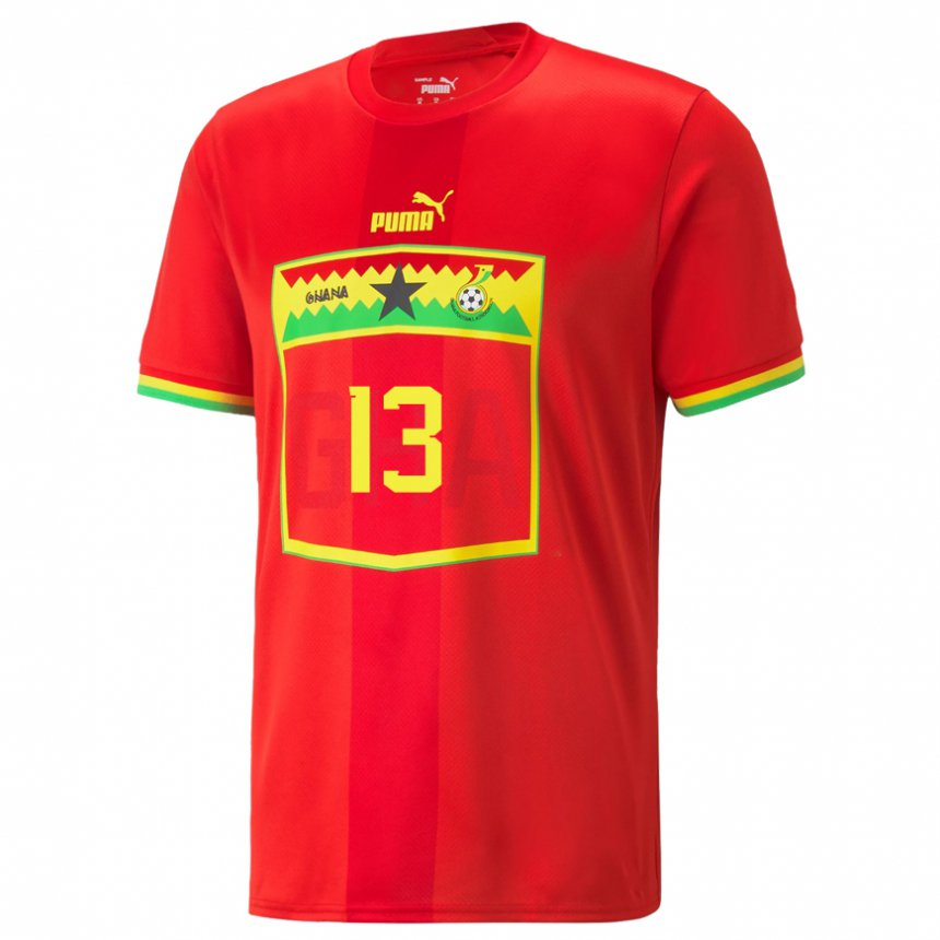 Børn Ghanas Felix Afena-gyan #13 Rød Udebane Spillertrøjer 22-24 Trøje T-shirt