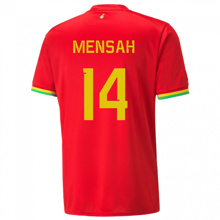 Børn Ghanas Gideon Mensah #14 Rød Udebane Spillertrøjer 22-24 Trøje T-shirt