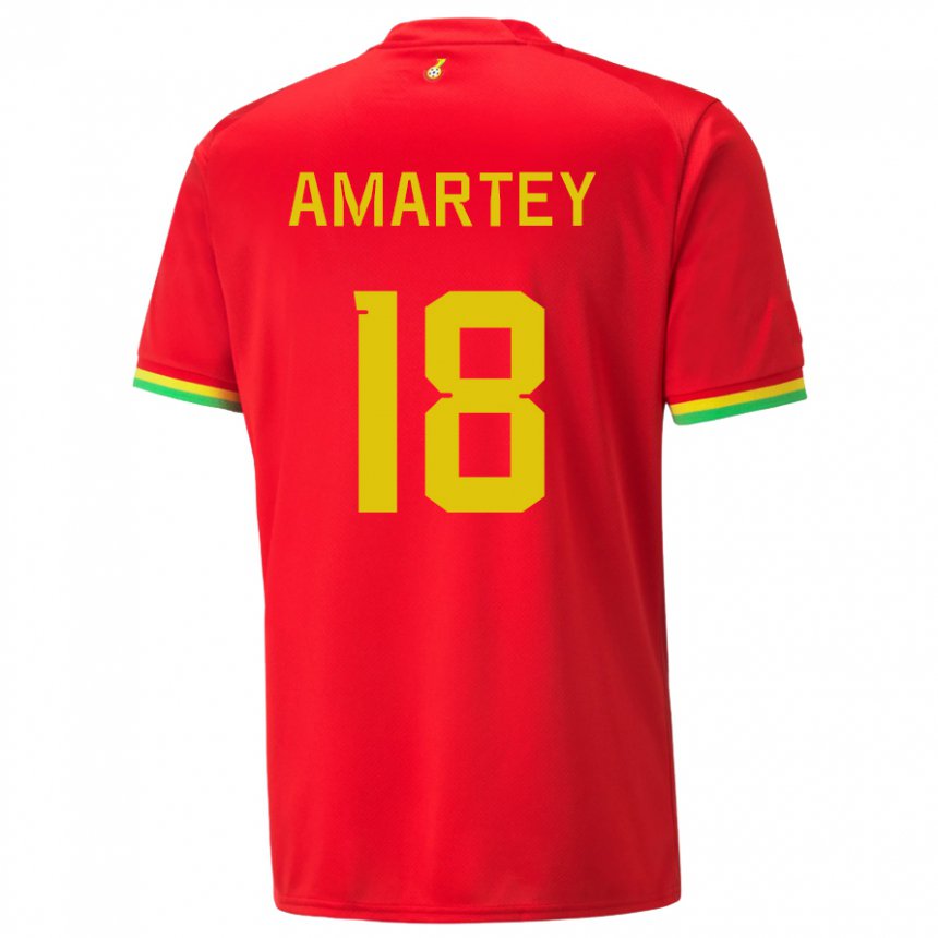 Børn Ghanas Daniel Amartey #18 Rød Udebane Spillertrøjer 22-24 Trøje T-shirt