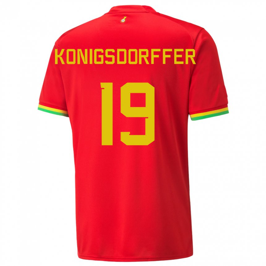 Børn Ghanas Ransford-yeboah Konigsdorffer #19 Rød Udebane Spillertrøjer 22-24 Trøje T-shirt