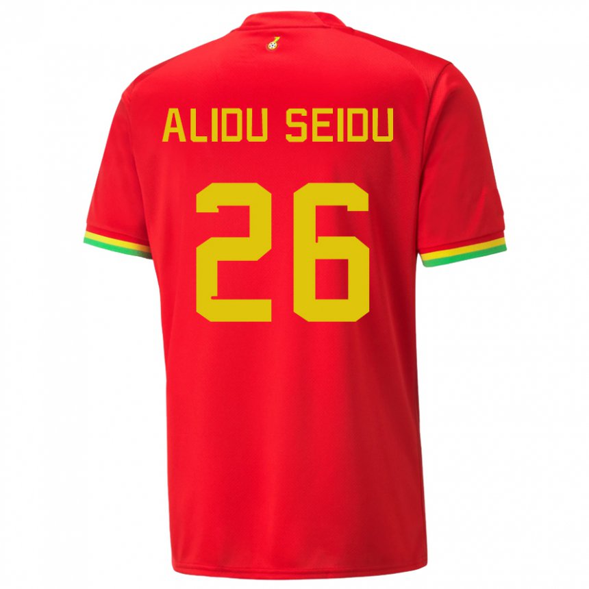 Børn Ghanas Alidu Seidu #26 Rød Udebane Spillertrøjer 22-24 Trøje T-shirt