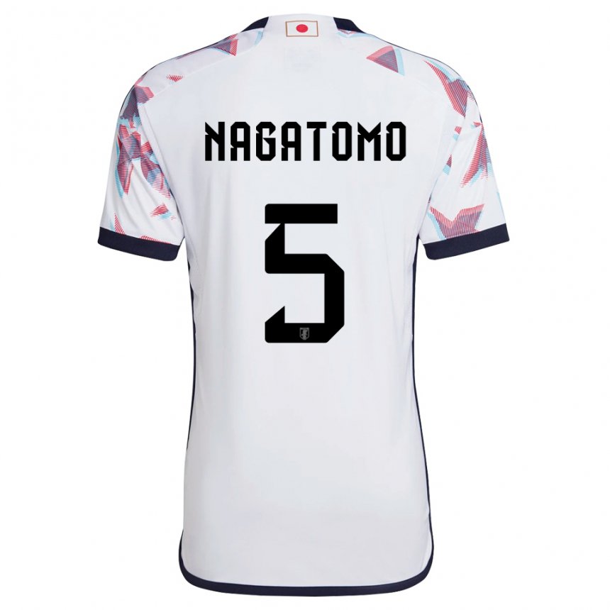 Børn Japans Yuto Nagatomo #5 Hvid Udebane Spillertrøjer 22-24 Trøje T-shirt