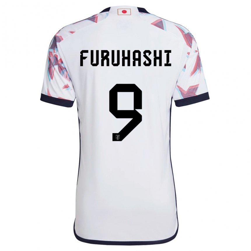 Børn Japans Kyogo Furuhashi #9 Hvid Udebane Spillertrøjer 22-24 Trøje T-shirt