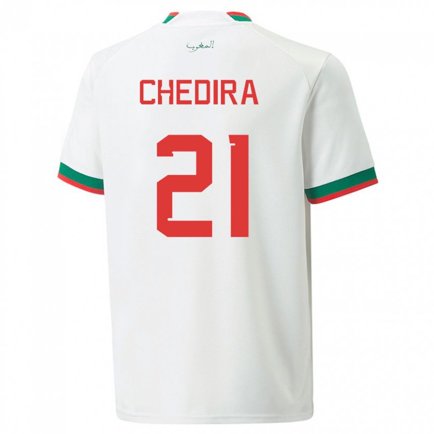 Børn Marokkos Walid Chedira #21 Hvid Udebane Spillertrøjer 22-24 Trøje T-shirt
