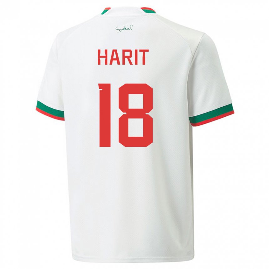 Børn Marokkos Amine Harit #18 Hvid Udebane Spillertrøjer 22-24 Trøje T-shirt