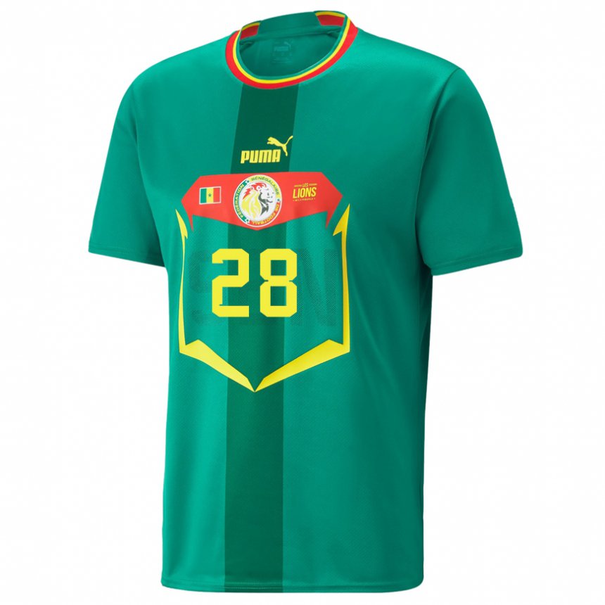 Børn Senegals Mory Diaw #28 Grøn Udebane Spillertrøjer 22-24 Trøje T-shirt