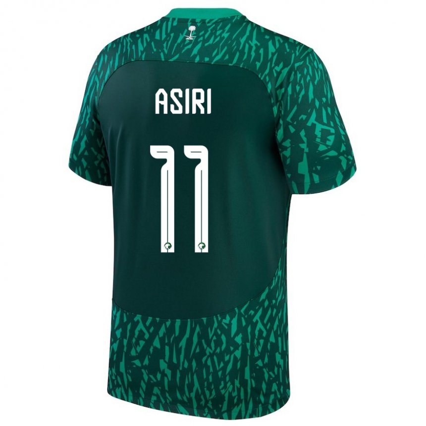 Børn Saudi-arabiens Haitham Asiri #11 Mørkegrøn Udebane Spillertrøjer 22-24 Trøje T-shirt