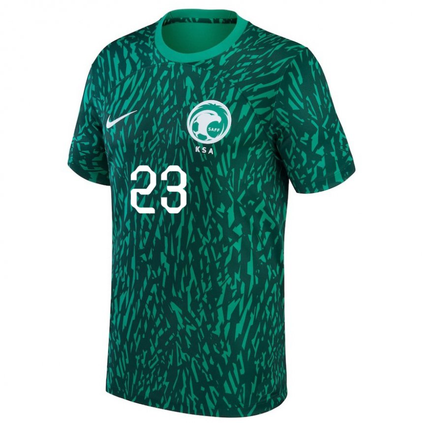 Børn Saudi-arabiens Nawaf Al Qqidi #23 Mørkegrøn Udebane Spillertrøjer 22-24 Trøje T-shirt