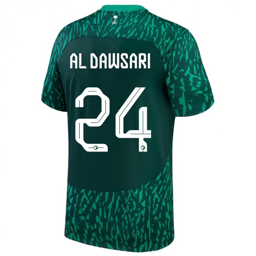 Børn Saudi-arabiens Nasser Al Dawsari #24 Mørkegrøn Udebane Spillertrøjer 22-24 Trøje T-shirt