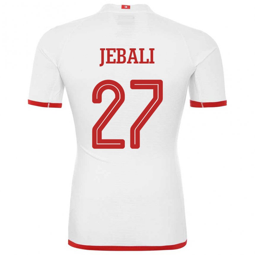Børn Tunesiens Issam Jebali #27 Hvid Udebane Spillertrøjer 22-24 Trøje T-shirt