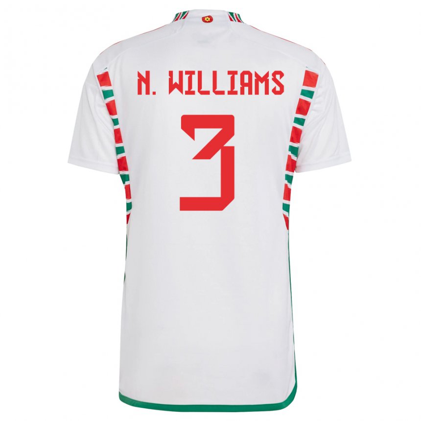 Børn Wales Neco Williams #3 Hvid Udebane Spillertrøjer 22-24 Trøje T-shirt