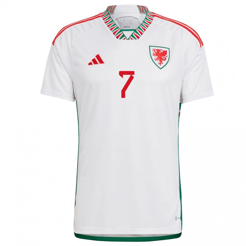 Børn Wales Joe Allen #7 Hvid Udebane Spillertrøjer 22-24 Trøje T-shirt