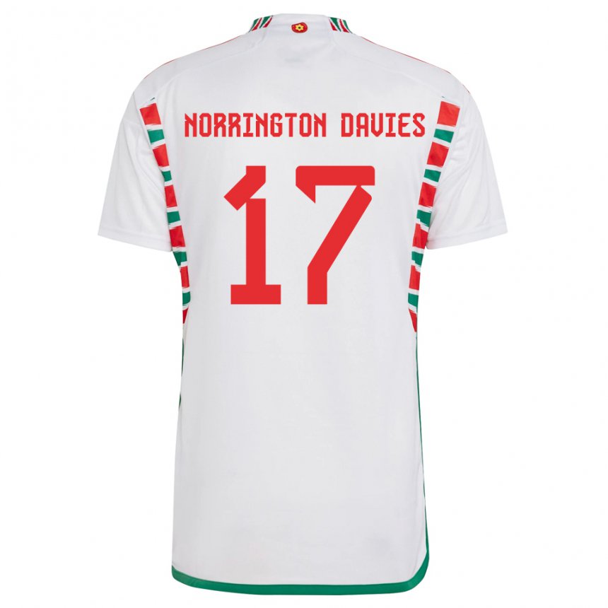 Børn Wales Rhys Norrington Davies #17 Hvid Udebane Spillertrøjer 22-24 Trøje T-shirt