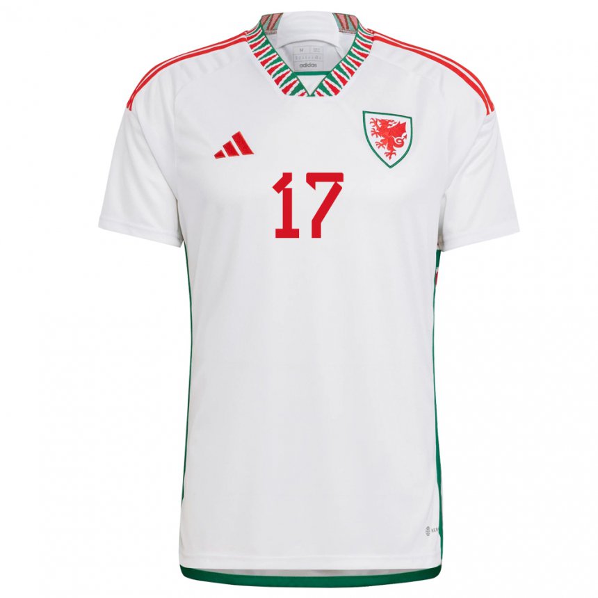 Børn Wales Rhys Norrington Davies #17 Hvid Udebane Spillertrøjer 22-24 Trøje T-shirt