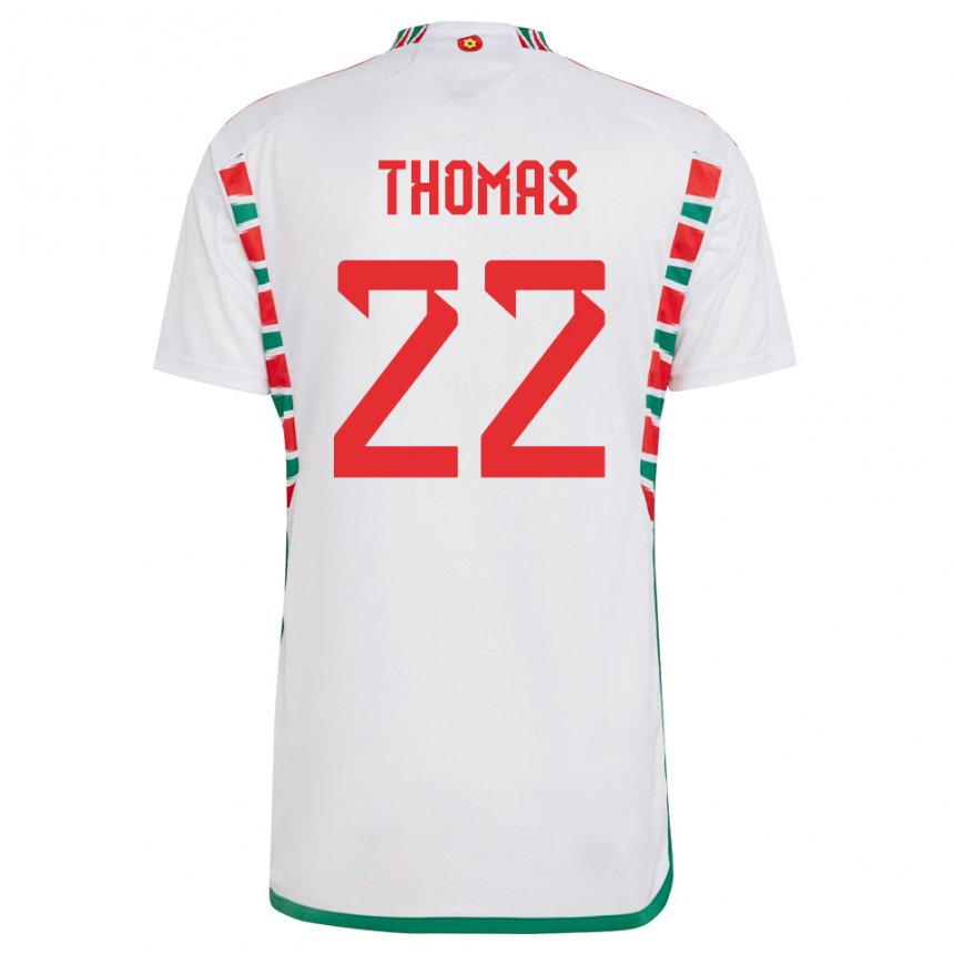 Børn Wales Sorba Thomas #22 Hvid Udebane Spillertrøjer 22-24 Trøje T-shirt