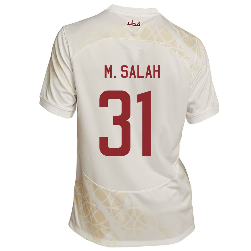 Børn Qatars Salah Zakaria #31 Guld Beige Udebane Spillertrøjer 22-24 Trøje T-shirt