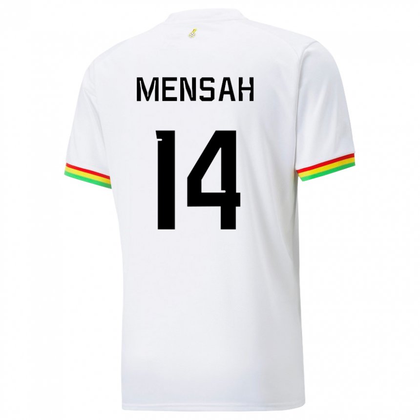 Mænd Ghanas Gideon Mensah #14 Hvid Hjemmebane Spillertrøjer 22-24 Trøje T-shirt